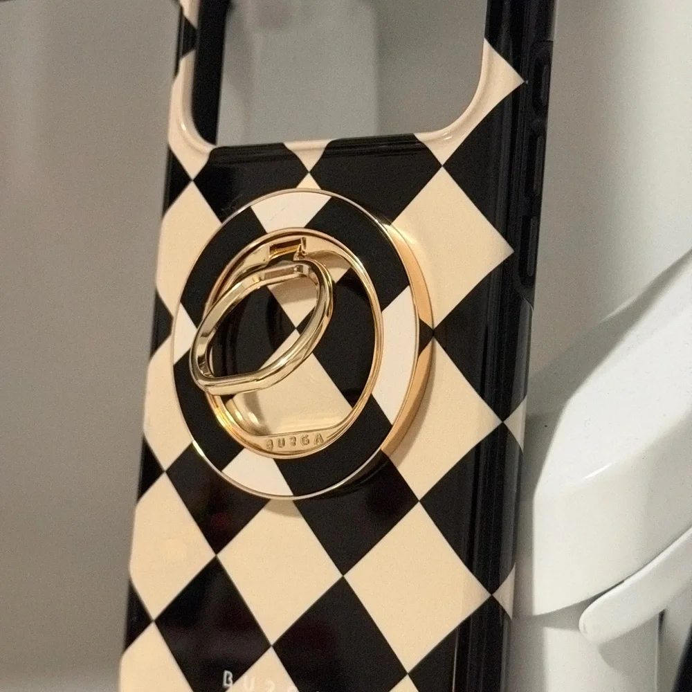 BURGA Proper Uniform Checkerboard iPhone Pro Max Case with Matching Ring Holder